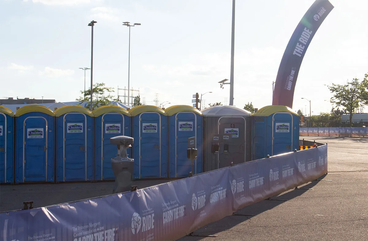 ride-for-cancer-event-portable-toilet Chantlers Environmental Services
